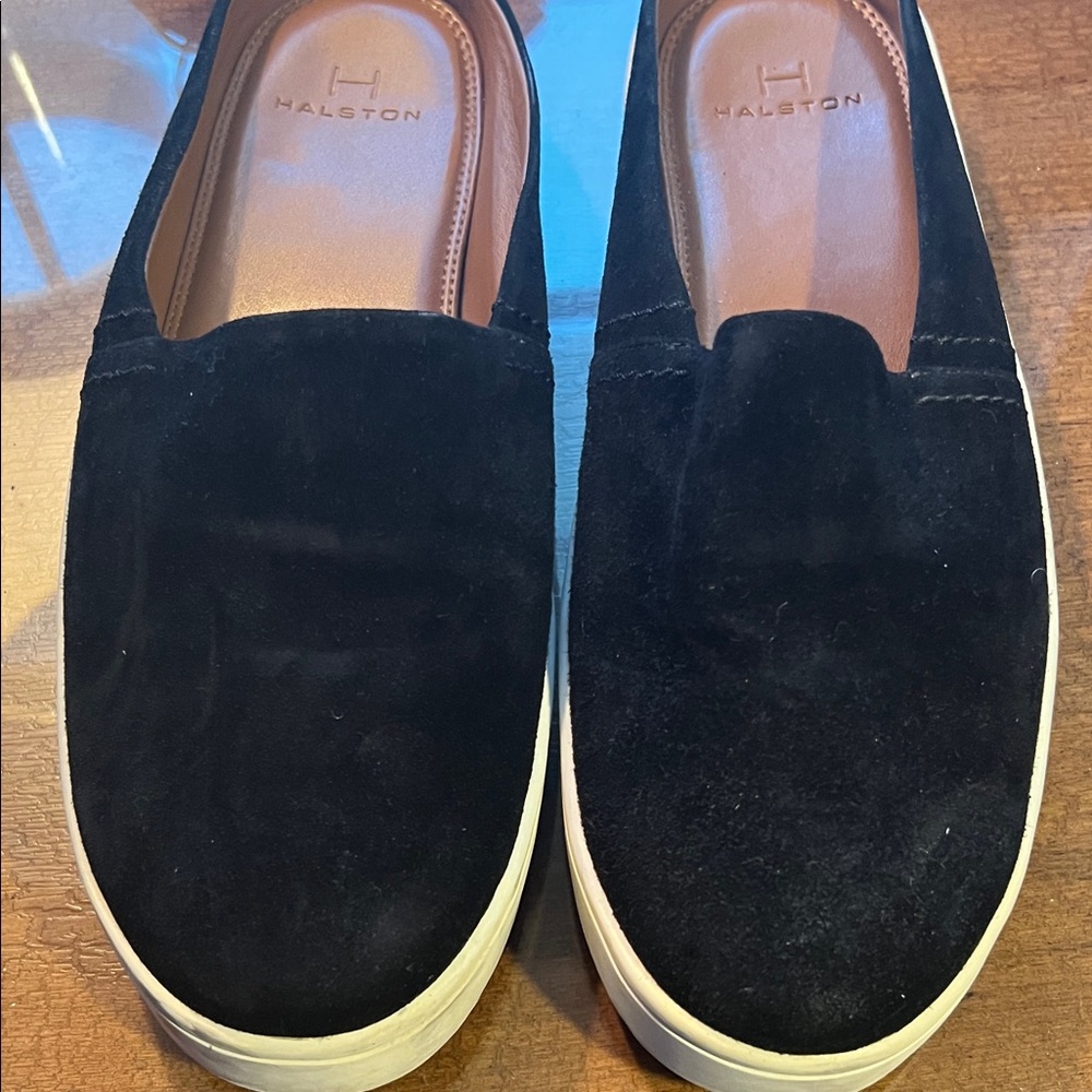 Halston Heritage women’s Black Suede Loafers